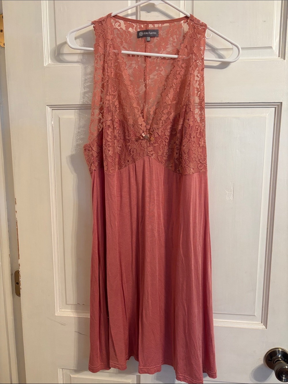 Daisy Fuentes Rose Lace-Top Sleeveless nightgown